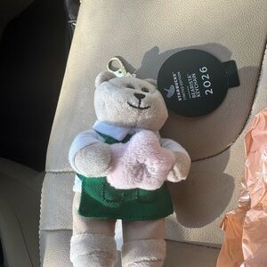 Starbucks Bear Plush Keychain with Pink Star 2026